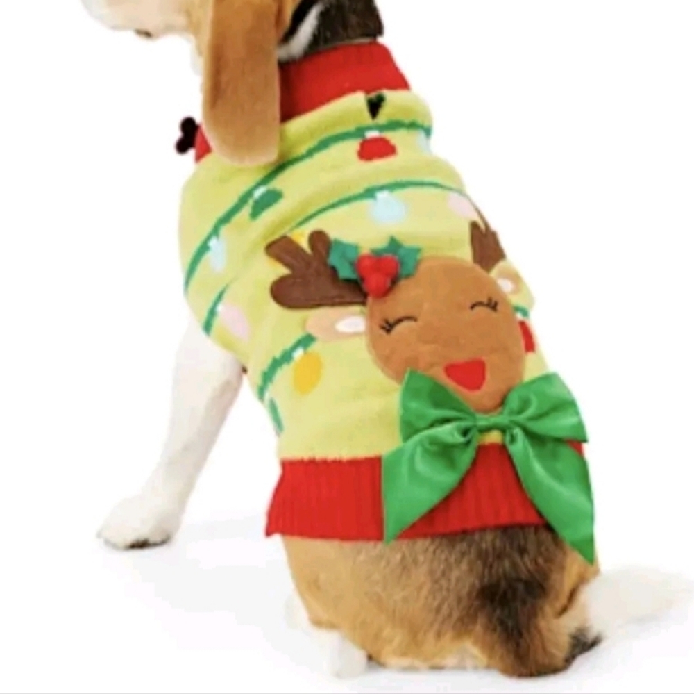 XXXL Merry Makings "Oh, Deer"  Holiday Reindeer Sweater For Dogs